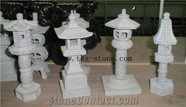 Exterior Cvarving Lamps, Grey Granite Lamps