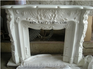 Fireplace Mantel White Marble Firepalce