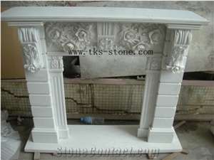 Fireplace Mantel White Marble Firepalce