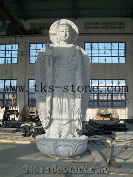 Grey Granite Buddha Carving, Grey Granite Sculpture & Statue