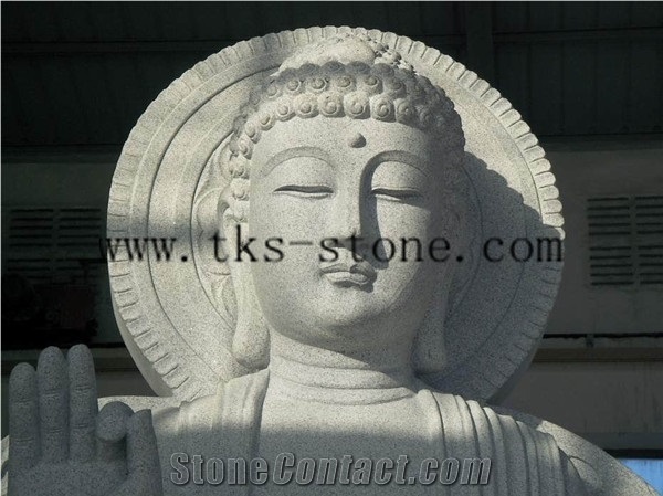 Grey Granite Buddha Carving, Grey Granite Sculpture & Statue