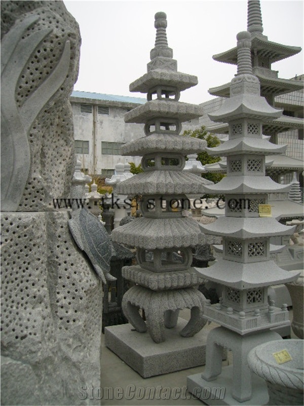 Grey Granite Garden Lanterns&Lamps,Japanese Lanterns,Lantern Sculptures,Lamps Caving,Exterior Lamps
