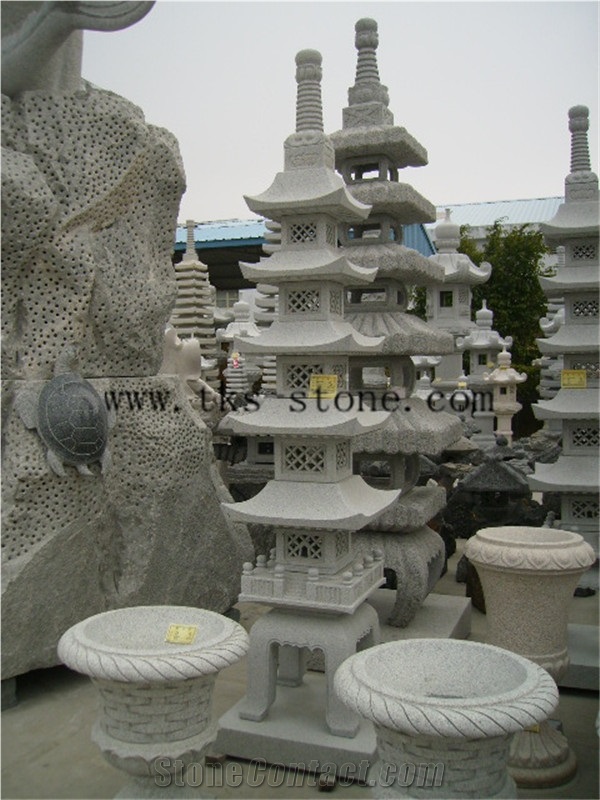Grey Granite Japanese Lanterns,Garden Lanterns&Lamps,Lantern Sculptures,Lamps Caving