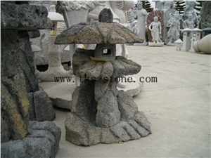 Grey Granite Lantern Sculptures,Stone Lamps Carving,Garden Lanterns&Lamps,Japanese Lanterns