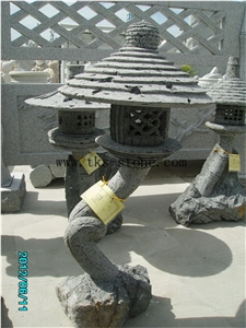 Grey Granite Lanterns Caving,Lantern Sculptures,Garden Lanterns &Lamps,Japanese Lamps,Exterior Lamps