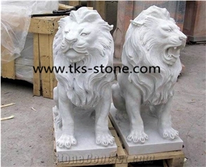 Grey Granite Lion Sculpture&Statue,Lions Caving,Lions Animal Sculptures,Lions Landscape Statues