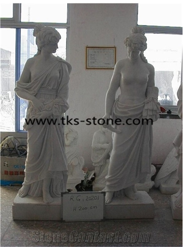 Human Sculptures&Statues,White Granite Couples Sculptures,Women Statues,Human Caving