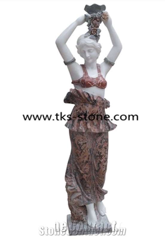 Human Sculptures&Statues,Women with Flower Caving,Granite Human Sculptures,Religious Statues