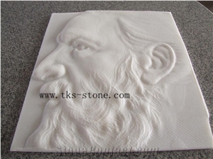 Jesus、Goddess Relief Carving, White Marble Relief Carving