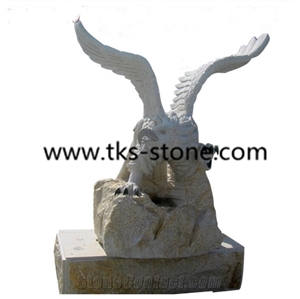 Stone Dog Sculptures&Statues,Dog Caving,Beige Granite Dog Animal Sculptures,Garden Statues