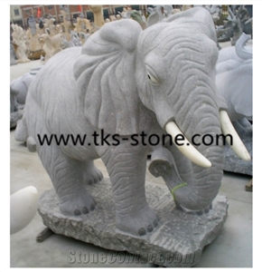 Stone Elephant Sculptures&Statues,Grey Granite Elephant Animal Sculptures,Elephant Caving,Garden Sculptures,Western Statues