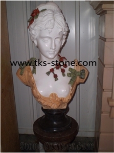 Stone Head Statues Caving,Granite Human Sculptures,Handcarved Statues,Western Sculptures