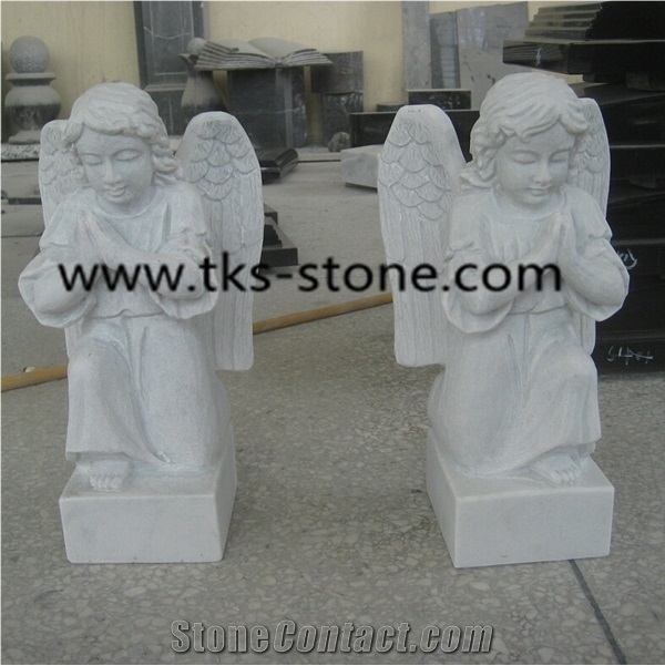 Stone Human Sculptures&Statues,Angle Sculptures,Human Caving,White Granite Children Angle Sculptures,Statues