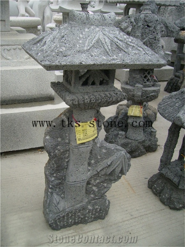 Stone Lanterns Carving,Grey Granite Garden Lanterns&Lamps,Lantern Sculptures,Japanese Lamps