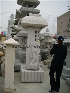 Stone Lanterns Carving,Lanterns Sculptures,Beige Granite Garden Lanterns&Lamps,Japanese Lanterns,Exterior Lamps