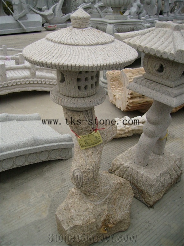Stone Lanterns Caving,Beige Granite Garden Lanterns&Lamps,Japanese Lanterns,Exterior Lamps,Lantern Sculptures