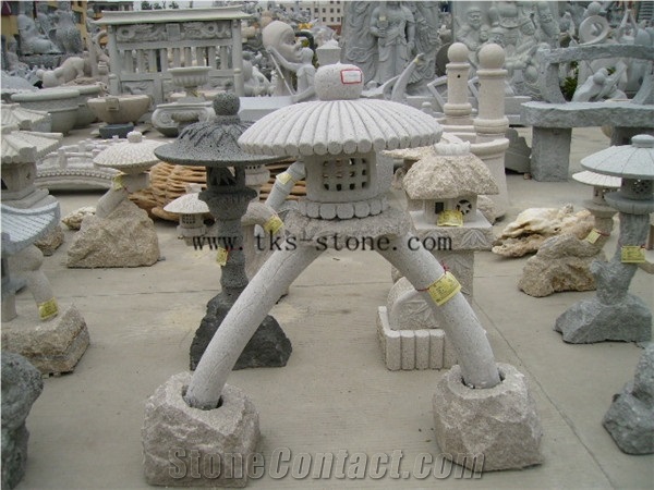 Stone Lanterns Caving,Beige Granite Garden Lanterns&Lamps,Japanese Lanterns,Exterior Lamps, Sculpture Beige Granite Japanese Lanterns