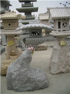 Stone Lanterns Caving,Garden Lanterns&Lamps,Beige Granite Lantern Sculptures,Japanese Lamps