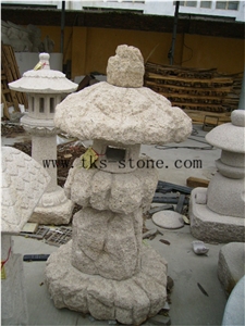 Stone Lanterns Caving,Lantern Sculptures,Grey Granite Japanese Lanterns,Exterior Lamps