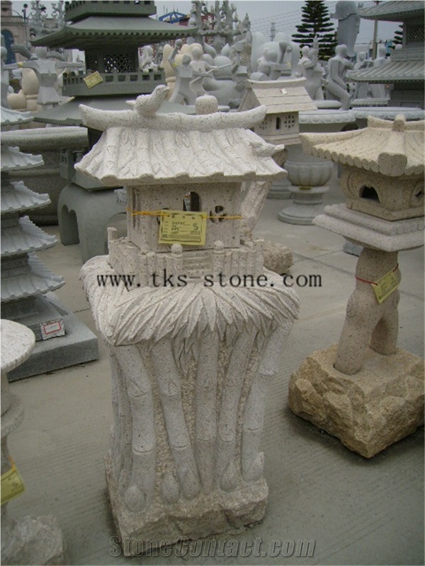 Stone Lanterns Caving,Lantern Sculptures,Lamps,Grey Granite Garden Lanterns&Lamps,Japanese Lanterns,Exterior Lamps