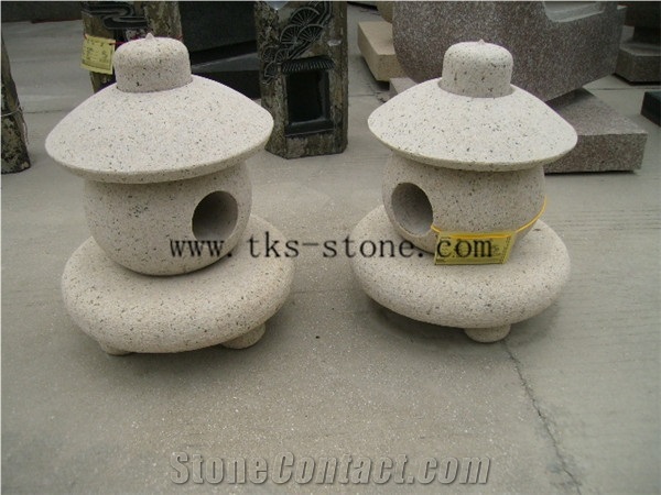 Stone Red Granite Lantern Sculptures,Lanterns Caving,Garden Lanterns&Lamps,Japanese Lanterns,Exterior Lamps