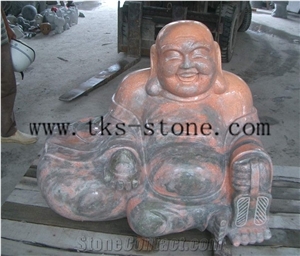 The God Of Wealth Carving/Mammon Sculptures, Grey Granite Sculpture & Statue