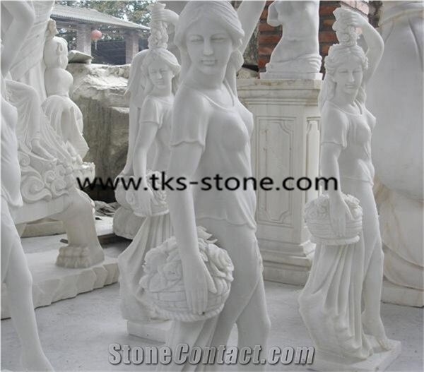 White Granite Human Sculptures&Statues,Human Caving,The Four Season Women Sculptures