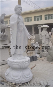 White Granite Shakyamuni Buddha Statues, White Granite Statues