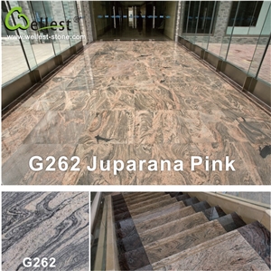 G265 Juparana Pink Granite Polished Floor Tile and Landing with Step