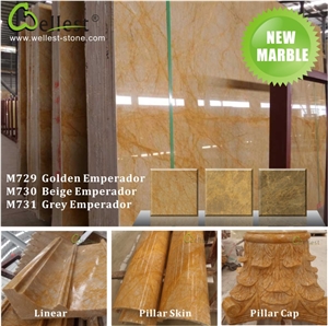 M729 Golden Emperador with Yellow/Beige/Grey Base Marble Slab and Tile