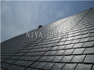 China Black Slate Roofing Tiles/China Natural Stone Slate Nero Impala Black Tiles