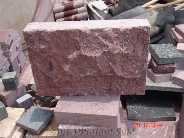 China Red Porphyry Granite G666 Split Face Mushroom Stone for Walling Cladding
