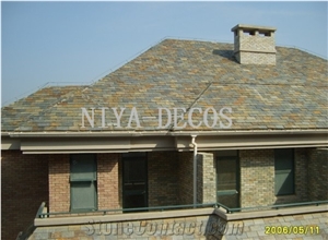 China Rustic Slate Roofing Tiles,China Rusty Yellow Slate Roofing Covering Tiles-Niya
