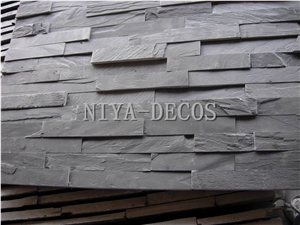 Own Factory-China Black Slate Stacked Stone/Cultured Stone/Ledge Stone Wall Panel