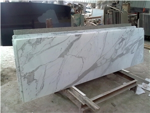 Piges Drama White Marble Composite Glass Panels