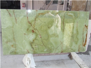 Translucent Pakistan Green Onyx Glass Panel for Ceiling,Bartop,Reception Top