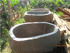 Natural Stone Bath Up, Andezit Grey Basalt Bathtub
