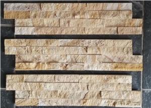 Beige Sandstone Wall Cladding Stacked Stone Veneer with Natural Rough Surface