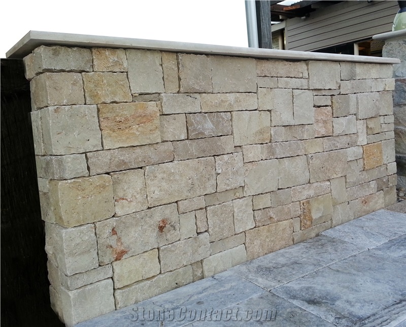 Cabana Travertine Wall Cladding, Beige Limestone Cultured Stone