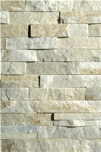Cream Quartziten Wall Cladding Thin Stone Veneer Cultured Stone, Beige Quartzite Thin Stone Veneer