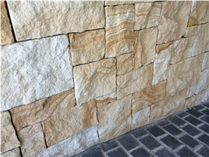Doreto Wall Cladding Stone Wall Decor Cultured Stone, Beige Sandstone Stone Wall Decor