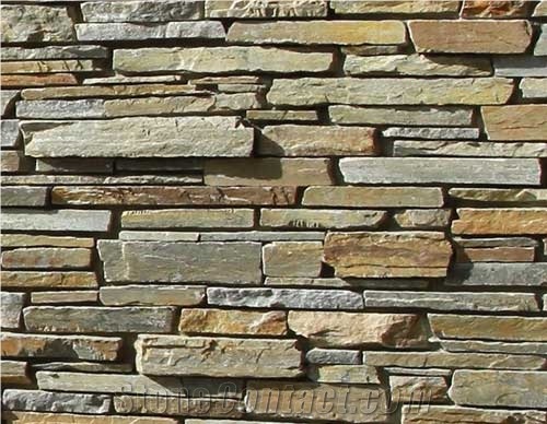 Honey Ledge Stone Wall Cladding Cultured Stone, Brown Slate Wall Cladding