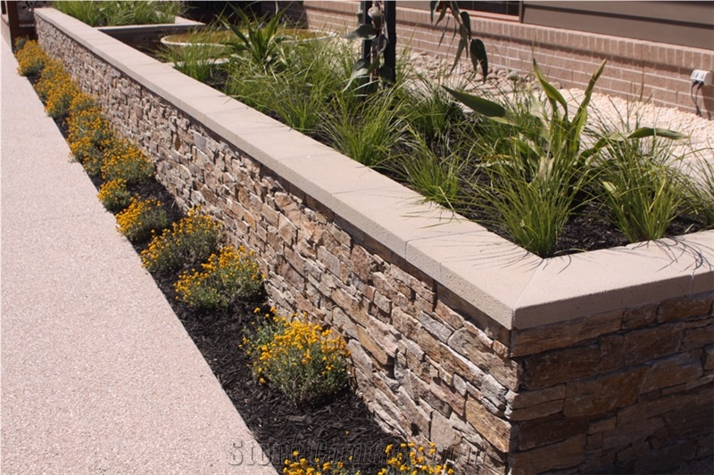 Mica Quartz Z Panel Stacked Stone, Brown Quartzite Cultured Stone