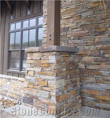 Sage Hill Ledge Stone Wall Cladding Cultured Stone, Brown Slate Wall Cladding