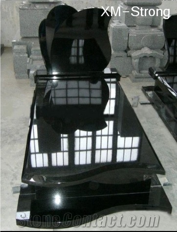 Shanxi Sesame Black Granite Tombstone, Shanxi Black Tombstone & Monument, Shanxi Black Tombstone for Sale