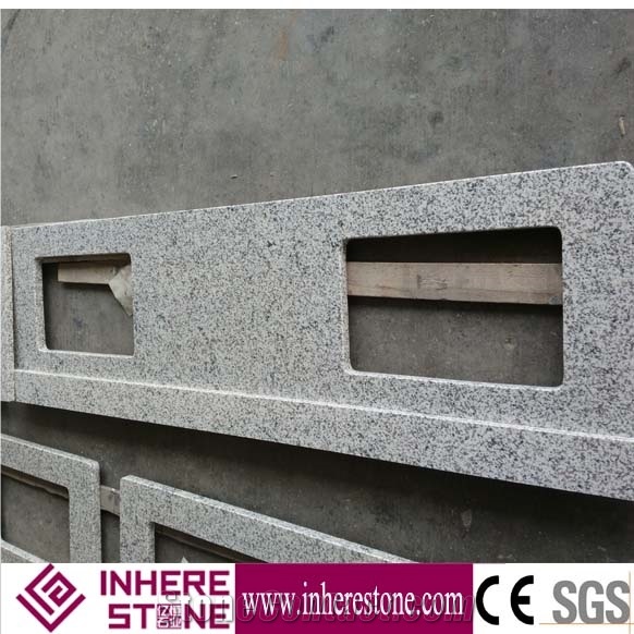 China G655 White Granite Kitchen Island Countertops, Tongan White Grey Granite Countertops
