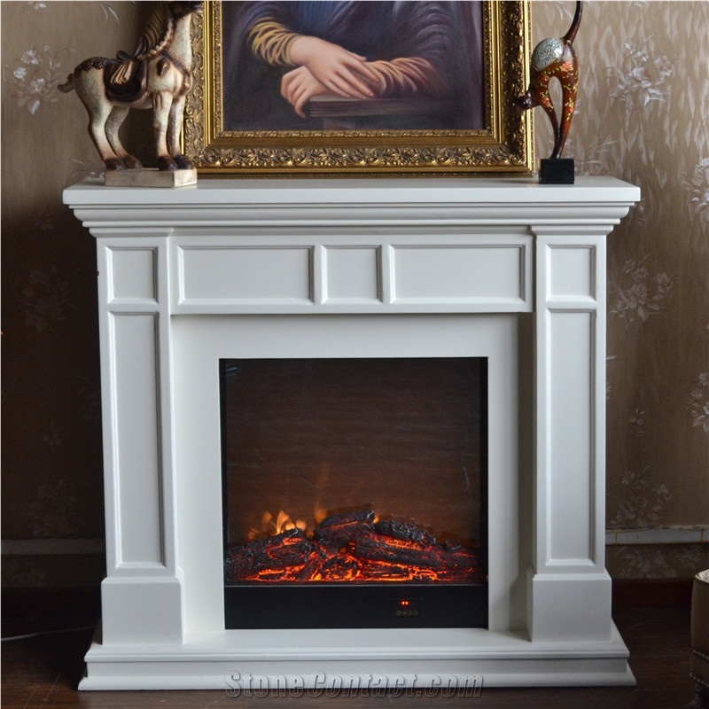 Cheap White Marble Decorative Indoor Fireplace ,China White Marble Fireplace