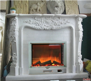 Newstar Modern White Marble Fireplace ,China White Marble Fireplace on Sale,Factory Prices