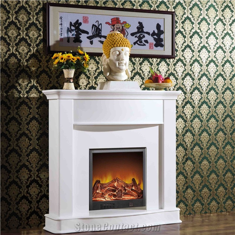 Pure White Marble Fireplace Surround ,On Sale