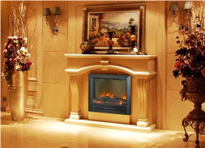 Western Style Indoor Freestanding Used Cheap White Marble Fireplace Mantel
